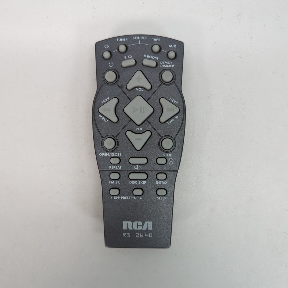 RCA RS 2640 Audio System Remote Control Grey RS2640 OEM Replacement